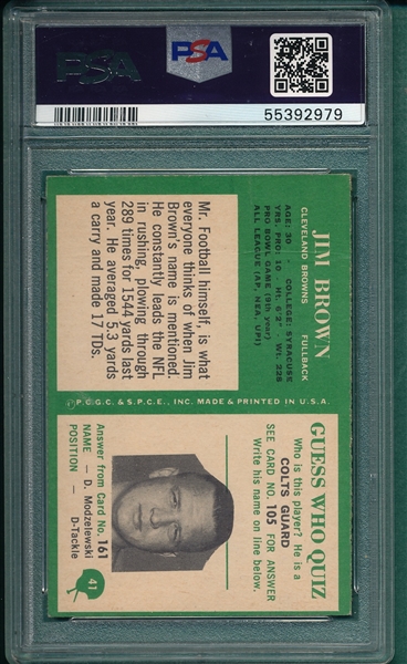 1966 Philadelphia #41 Jim Brown PSA 3