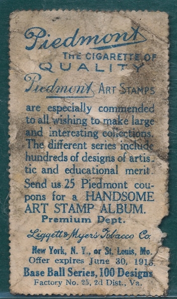 1914 T330-2 Barger Piedmont Art Stamps