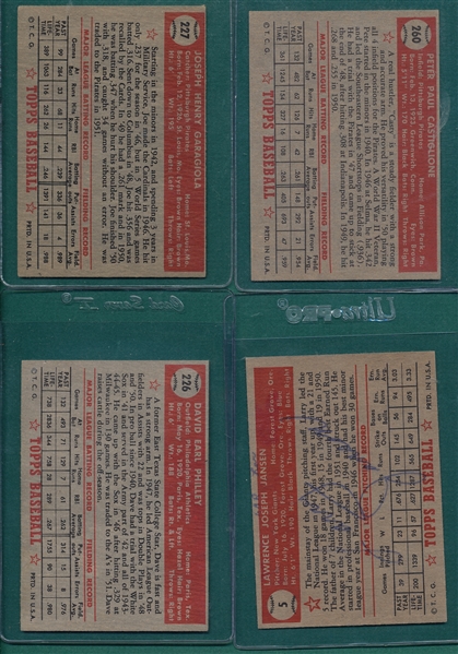 1952 Topps Lot of (4) W/ Garagiola